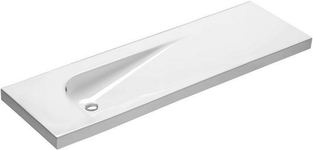 Раковина 150х50см,  чаша слева, 1 отверстие д/смес. " ПО ЦЕНТРУ", (без 2-х комплектов креплений YR47), Grandangolo ZZ Hatria GrandAngolo Y0V8