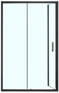 Душевое ограждение 1200х800х2000, левая, БЕЗ ПОДДОНА, прозрачное стекло, цвет профиля черный ZZ Azario Azario AZ-ND1131-L 1200 BLACK