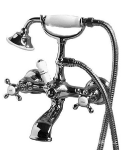 Смеситель для ванны, настенный, лейка, шланг в компл., (цв. хром)  ZZ Devon & Devon Austin UTAU933CR