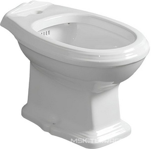 Биде напольное 360х570хh390мм, 1 отв. д/смес., (с желобом по периметру), (цв. белый),  Simas Arcade AR 823