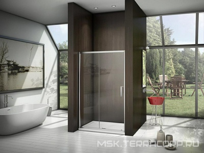 Душевое ограждение "" 1200 мм (для Г-образного или как дверь в нишу) проф.хром, прозрачн.стекло, БЕЗ поддона, БЕЗ боковой части ZZ Good Door LATTE ЛА00009