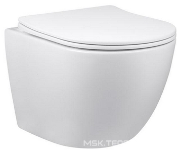 Унитаз подвесной безободковый, сиденье ультратонкое soft close,цвет белый,  ZZ Vincea Globo VT1-14S