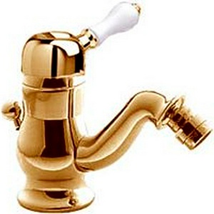 Смеситель для биде, с д/к, (maniglia PL / рукоятка с пластик. вставкой белого цвета), (цв.бронза)  KL 3M Piccadilly 2120 UU + maniglia PL UU