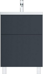 Тумба под раковину Gem, напольная, 60 см, 2 ящика push-to-open, цвет графит матовый ZZ