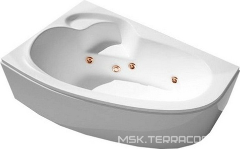 Ванна  (правая) "Массаж стандарт", г/м,спин.массаж, массаж ног 2 форс.,170х110х58,5см, на раме, слив/перел.и панель в комп,(фурнит. ЦВ.БРОНЗА) ZZ Thermolux Talia Talia P масс.стандарт + спин.масс.+ масс.ног 2форс. ЦВ.БРОНЗ