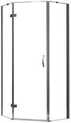 Душ. уголок 1000х1000хh2000мм, 5-ти уг., расп.дверь петли СЛЕВА, с 2-мя неподв.сегм, вход 585мм,(ст.прозр,6мм, цфурн.цв.хром),Bergamo XX