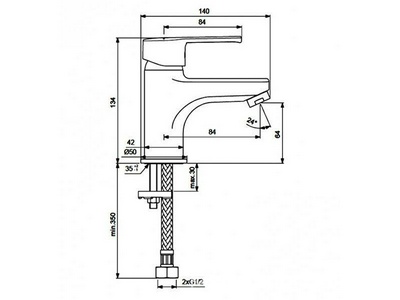 Смеситель для раковины "", БЕЗ донного клапана Vidima Уно BA234AA