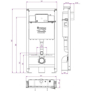 Комплект для установки подвесного унитаза, (застенный модуль, крепёж, панель 2-го смыва пластик Active, цв.ХРОМ), Pestan  KL Pestan Fluenta SET40006356AC
