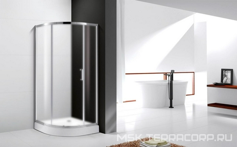 Душевой уголок (880-905)-(880-905)х1950 мм, 1/4 круга, (стекло Punto-рифленное.Idrorepellente 6мм, фурн.цв.хром),  ZZ Cezares Molveno MOLVENO-R-1-90-P-Cr