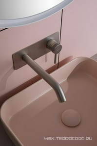 Смеситель для раковины, встраиваемый в стену, излив 195мм, встраив.часть в компл., (цв.браш.никель),  ZZ Allen Brau Priority 5.31003-BN