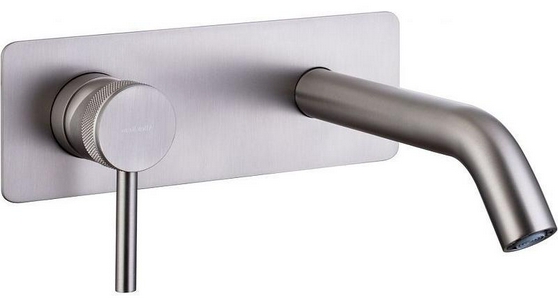 Смеситель для раковины, встраиваемый в стену, излив 195мм, встраив.часть в компл., (цв.браш.никель),  ZZ Allen Brau Priority 5.31003-BN