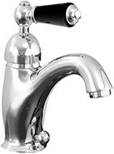 Смеситель для раковины, с д/к, (цв.хром, ручка цв.хром/чёрн.),  ZZ Devon & Devon Black Dandy MARF58CRBD