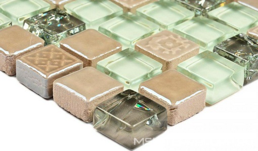 Мозаика Bonaparte Мозаика стеклянная с камнем Plaza  (15x15x8) ZZ 30x30