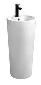 Раковина напольная 395х395х820мм, с отверстием для смесителя, с переливом, (керамика цв.белый), Vincea ZZ Vincea Раковины VBS-2P201