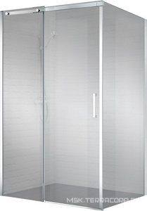 Душевое ограждение 1100x1000х1950мм, прямоуг., сдвижная дверь, боковая стенка, правая/левая, (стекло прозрачн.8мм, фурн.цв.хром), Acqua ZZ BelBagno ACQUA ACQUA-AH-1-110/100-C-Cr