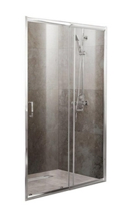 Дверь для душа, в нишу 1100-1250хh1900мм, сдвижная, 1 дверь, 1 неподв.секция, правая/левая, (стекло рифленое Punto 5мм, фурн.цв.хром),  ZZ BelBagno Unique UNIQUE-BF-1-110/125-P-Cr