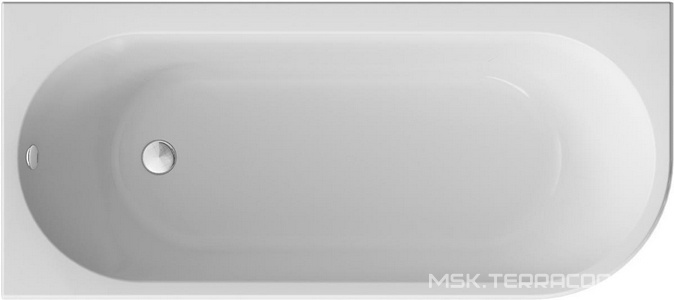 Ванна акриловая, угловая 170х75 см, левая, без каркаса, панели и слива-перелива, цвет белый ZZ 1Marka ALISA 01али1775л