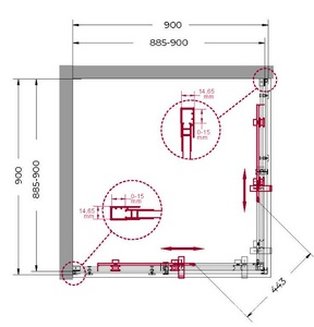 Душевой уголок 900х900хh1950мм, квадрат, (стекло прозрачн.8мм, фурн.цв.хром),  ZZ BelBagno Marino MARINO-A-2-90-C-CR