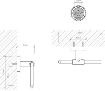 Держатель для туалетной бумаги, (цв.хром),  ZZ Decor Walther Basic 0530100