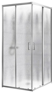Душевой уголок 900х900хh1950мм, 5-ти угольный, распашная дверь с 2 неподв.сегментами, правая/левая, (стекло Шиншилла.5мм, фурнит. цв.хром),  ZZ BelBagno Uno-195 UNO-195-P-1-90-CH-Cr