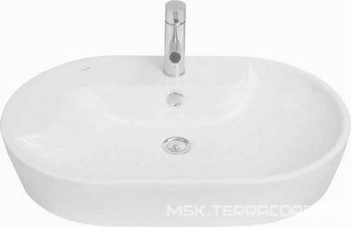 Раковина-чаша накладная Topic 45x70 см, c отверстием для смесителя, белая KL