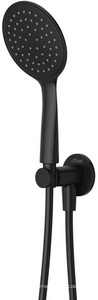 Душевой гарнитур, кронштейн совмещ.со шланговым соед., лейка д/д ручн., шланг 175см, (цв.черный матовый), Cezares ZZ Cezares Универсал CZR-B-KD-NOP
