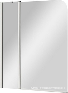 Штора на ванну 1200xh1450мм с неподв.сегментом, петли справа/слева, поворотная, (стекло прозр. 6мм, фурн/цв.хром), ECO ZZ Cezares Eco ECO-O-V-11-120/140-C-Cr