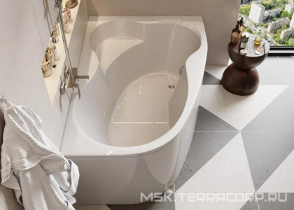 Ванна угловая160x105xh45см, правая, без панели и каркаса, (акрил цв.белый), Melite ZZ Vagnerplast melite VPBA163MEL3PX-04