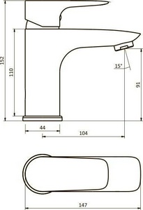 Смеситель для раковины  , БЕЗ донного клапана, хром RedBlu Origin Evo 2 780210000