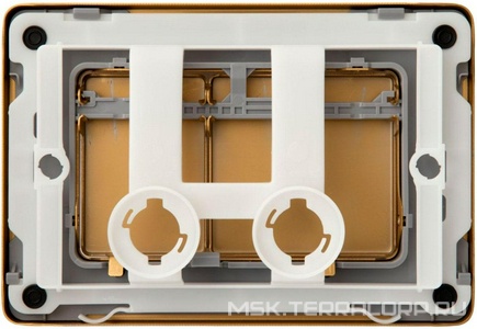 Кнопка двойного смыва, пневм., для инсталляции д/унитаза, (сталь цв.золото браш.),  Allen Brau Infinity 9.20006.GB