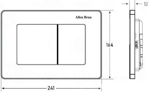 Кнопка двойного смыва, пневм., для инсталляции д/унитаза, (сталь цв.золото браш.),  Allen Brau Infinity 9.20006.GB