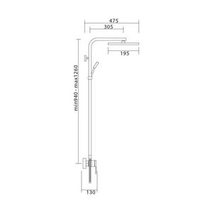 Душевая стойка 125 см., смеситель д/душа, верхний и ручной душ, хром XX Veragio Quartet VR.QRT-9930.CR