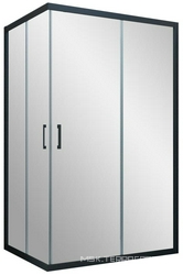 Душевое ограждение ZA-F NOVO, 110x100x190 см,  профиль черный матовый , стекло прозрачное, БЕЗ покрытия, ZZ