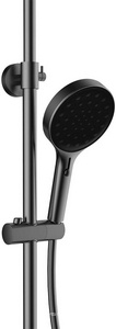 Смеситель-термостат для душа, со стационарным верхн.душем 30см., душевая лейка, шланг в компл., (цв.вороненая сталь),  Vincea Inspire VSFS-3I12TGM