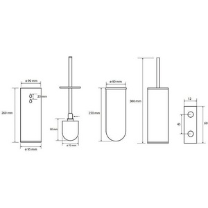 Ерш настенный/напольный, (цв.золото глянец.),  ZZ Bemeta Brilo 161313060