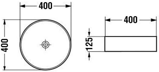 Раковина накладная 400х400х125мм, без отверстия для смесителя, без перелива, (стекло цв.прозрачный), Vincea ZZ Vincea Раковины VBS-5GL01