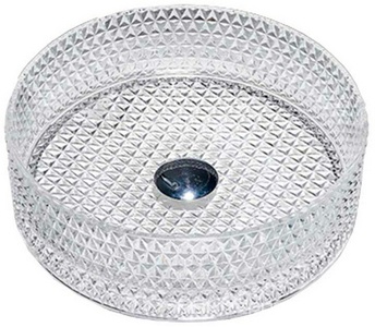 Раковина накладная 400х400х125мм, без отверстия для смесителя, без перелива, (стекло цв.прозрачный), Vincea ZZ Vincea Раковины VBS-5GL01