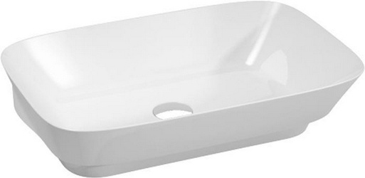 Раковина накладная на столешницу, овальная 600х400хh100(150)мм, без отв.д/смесит., без перелива, (цв. белый), Prua ZZ