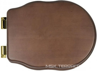 Сиденье для унитаза, с микролифтом, (дерево цв.орех, петли цв.золото), Boheme ZZ