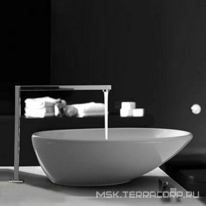 Раковина накладная на столешницу, круглая d500хh140мм, без отв.д/смесит., без перелива, керамическая пробка слива в компл., Lavabo da appoggio ZZ Globo Lavabo da Appoggio LAT50.BI