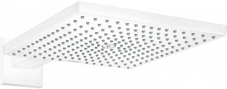 Верхний душ, лейка квадрат 300х300мм, со стеновым кронштейном 390мм, 1 тип струи, (цв.матовый белый),  300 AIR 1jet ZZ Hansgrohe Raindance E 26238700