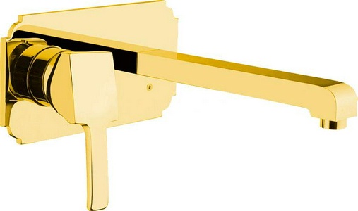 Смеситель для раковины настенный, излив 175мм, (внутр.часть в компл.), (цв.золото),  ZZ Cezares Legend LEGEND-BLS2-03/24