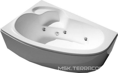 Ванна  (правая), гидромассаж 6 форс., г/м спины 6 форс., 170х110х58,5см, на раме, слив/перелив и фронт.панель в компл. ZZ Thermolux Talia Talia P г/м, г/м спины