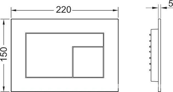 Панель смыва с двумя клавишами, для застеного модуля д/унитаза, (цв.антрацит), Grigio Londra  ZZ Tece TECEvelvet 9240731