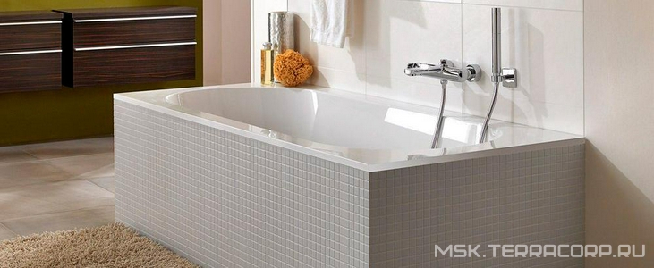 Ванна 1700х700хh450мм, (кварил цв.белый), без отверст.перелива, сверло, ножки пласт. h145-180мм в комп, (без удлинённого слива-перелива),  Villeroy & Boch Oberon UBQ177OBE2V-01