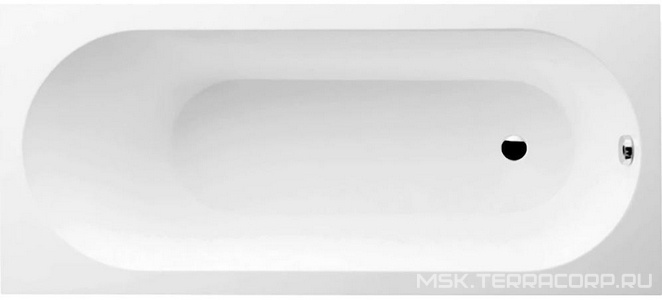 Ванна 1700х700хh450мм, (кварил цв.белый), без отверст.перелива, сверло, ножки пласт. h145-180мм в комп, (без удлинённого слива-перелива),  Villeroy & Boch Oberon UBQ177OBE2V-01
