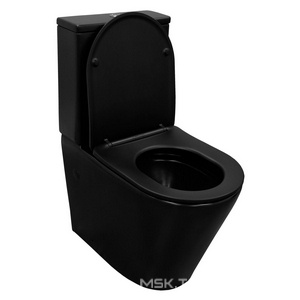 Унитаз напольный  370х605х800 мм, безободковый с сиденьем микролифт в компл., цв. черный матовый ZZ Azario Black Queen AZ-8380