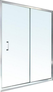 Дверь в нишу сдвижная 117-121хh195см, вход 48см, "Правая"/"Левая", (стекло прозр. + StarClean, профиль цв.чёрный матовый),  ZZ Samo Cee Art B0983 L96 TR + DF01StarClean