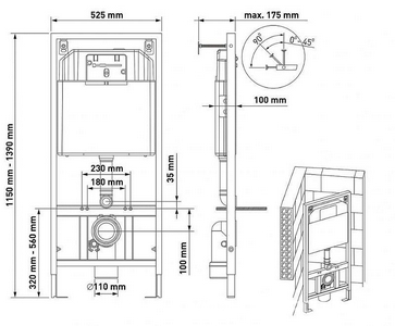 Комплект : инсталляция NOVUM для подвесного унитаза+ клавиша O1 белая глянец+ подвесной унитаз, безободковый, с сиденьем микролифт ZZ Berges Vita 043379