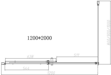 Душевой уголок 1200х1000хh2000мм, прямоуг., правый/левый, (стекло прозрачное 8мм Easy Clean, фурн.цв.хром),  ZZ Vincea Dice VSR-4D1012CL